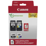 Canon PG540 Black CL541 Colour Ink Cartridge Photo Value Pack For MG3550 Printer