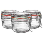 Glass Storage Jars 125ml Orange Seal Pack of 6
