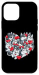 Coque pour iPhone 12 mini Husky de Sibérie en forme de cœur pour la Saint Valentin pour garçons et filles
