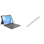 Logitech Combo Touch for iPad Air 13-inch (M2) Crayon Digital Pencil (USB-C), QWERTY UK English Layout - Grey