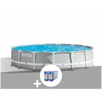 Intex - Kit piscine tubulaire Prism Frame ronde 4,57 x 1,22 m + 6 cartouches de filtration