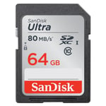 SanDisk Sandisk Minneskort Sdxc Ultra 64gb 80mb/s Uhs-i Class10