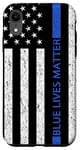 Coque pour iPhone XR Blue Lives Matter Drapeau américain Flic policier