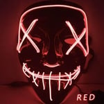 Rn Halloween Mask LED Light up Purge Mask för Festival Cosplay Halloween Kostym Röd Y763 T022EE