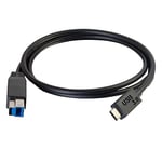 C2G 88866 2M USB Printer Cable, USB-C to USB-B 3.0 (USB 3.1 Gen 1) C to B Lead. Compatible with printers and scanners from HP, Epson, Brother, Samsung, Cannon and all other USB C/B devices
