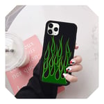 Funny Green Flame Pint Phone Case For iPhone 7 SE 2020 X XS MAX 11 Pro XR 8 6s Plus Silicone Hard Back Cover -Style 4-For iphone 8