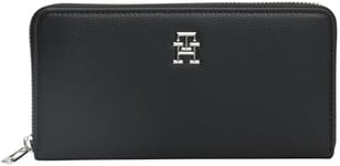 Tommy Hilfiger Women's TH Essential SC Large ZA AW0AW16093 Wallets, Black (Black), OS