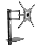 TV Wall Mount with Shelf DVD xBox PS4 PS5 LCD LED 32"- 55" Adjustable Bracket UK