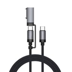 4smarts 2-i-1 Laddkabel - USB-C Kabel & MagSafe 3 Adapter - 100W / 2m - Svart