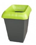 Plastic 30 L 30 Litre Recycling Grey Bin Lime Lid Waste Rubbish Dustbin 