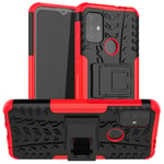 TenDll Case for Motorola Moto G30/G10, Shockproof Tough Heavy Duty Armour Back Case Cover Pouch With Stand Double Protective Cover Motorola Moto G30 Case -Red
