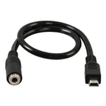 HKSMAN 3.5mm Female to 5 Pin Mini USB Male Microphone Adapter Cable To Fit GoPro HERO3/HERO3+ & HERO4,Black