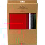 Hobbyfilt, A4, ark 210x297 mm, tjocklek 2 mm, julfärger, 10 st./ 1 förp.