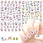Söta tecknade nagelkonst 3d Hello-kitty nagelkonst Självhäftande nagelklistermärke Anime Kawaii Designernagelklistermärken för flickor Barn Kvinnor Mani