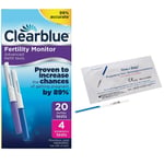 20 Clearblue Advanced Fertility Monitor Sticks 4 Pregnancy Tests + 3 Test Strips