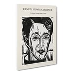 Portrait Of Wehrlin By Ernst Ludwig Kirchner Exhibition Museum Painting Canvas Wall Art Print Ready to Hang, Framed Picture for Living Room Bedroom Home Office Décor, 30x20 Inch (76x50 cm)