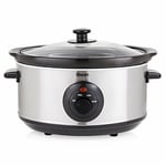 Swan SF17020N 3.5 Litre Oval Stainless Steel Slow Cooker with 3 Cooking Setting