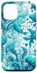 Coque pour iPhone 12/12 Pro Bleu turquoise Aqua Ocean Colors