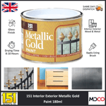 151 Coatings Gold Metallic Paint Durable Interior Exterior Metal Concrete 180ml