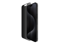 Belkin ScreenForce Pro - Skärmskydd för mobiltelefon - 2.5D - glas - med sekretessfilter - glas - för Apple iPhone 15 Pro Max