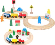 33Pcs Wooden Train Track Rail Set Magnetic Railway Xmas Kid Toy Fit Thomas Brio 