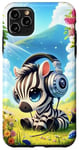 iPhone 11 Pro Max Kawaii Zebra Headphones: The Zebra's Rhythm Case