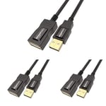 Amazon Basics Rallonge Câble USB 2.0 mâle A vers femelle A 1 m, Paquet de 3