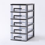 RYUNQ 5 Drawers Storage Chest 5L Plastic Storage Drawers Transparent Storage Draws