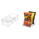 iDesign Fridge Storage Box (38.1 x 16.5 x 9.5 cm), Large Kitchen Storage Container BPA-free & Fridge Organiser, Stackable Storage Container with Handles, Large & Deep BPA-free