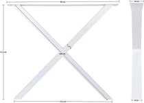 Oscar, X-stel, Bordben til plankebord, Stor by Nielsen Design (H: 71.5 cm. B: 75.5 cm. L: 8 cm., Hvid)