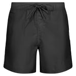 Reebok Mens Swim Trunks in Black with Side Taping, Classic Style Nylon Quick Dry with Elasticated Waistband with Draw Strings