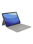 Logitech Combo Touch - keyboard and folio case - with trackpad - QWERTY - Spanish - sand - Tastatur & Foliosett - Spansk - Beige