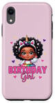Coque pour iPhone XR La fille d'anniversaire Princesse Melanin Afro Licorne