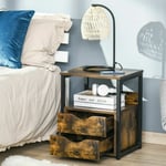 Small Industrial Side Table Bedside Cabinet Rustic End Storage Unit Vintage