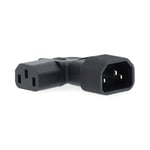 Extension Plug | IEC-320-C13 | IEC-320-C14 | Vinklat vänster | Nickelplaterad | PVC | Svart | Låda | 1 st.