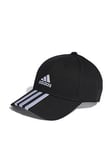 adidas Sportswear Baseball 3 Stripe Cotton Cap - Black/White, Black, Men