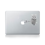 Mr Screech Owl on Branch Vinyl Sticker for Macbook (13/15) or Laptop by Amber Elise