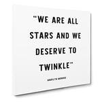 We Are All Stars Modern Typography Quote Canvas Wall Art Print Ready to Hang, Framed Picture for Living Room Bedroom Home Office Décor, 14x14 Inch (35x35 cm)