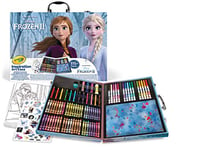 CRAYOLA - Coffret de Coloriage La Reine des Neiges - Assortiment de 115 Pièces Diverses - Malette de Dessin Enfant, Kit Complet avec Crayons de Couleur et Feutres, Disney Frozen, à Partir de 5 Ans