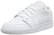 Nike AIR JORDAN 1 LOW (GS), Boy's Basketball Shoe, White White White, 5.5 UK (38.5 EU)
