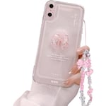 Kompatibel med iPhone-fodral, Sött 3D Rosa Rosett Slank Genomskinlig Estetisk Design Kvinnor Flickor Glittrande Skyddande Telefonfodral för iPhone iPhoneX/XS