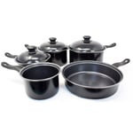 Pan Set Pot Cooking 5 Piece Carbon Steel