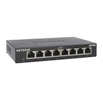 NETGEAR (GS308) Switch Ethernet 8 Ports RJ45 Métal Gigabit(10/100/1000),switch RJ45, Plug-and-Play, silencieux sans ventilateur , positionnement sur un bureau ou au mur