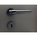 Poignée de porte design à clé finition noir mat Asteria - KATCHMEE