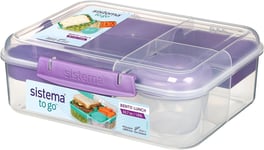 Sistema Bento Box To Go Lunch With Yoghurt/Fruit Pot 1.65 L, Misty Purple 