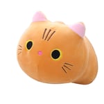HWZX Chubby Cat Plush Toy Doll Cute Big Round Face Fat Cat Stuffed Figure Ornament Soft Black/White/Gray/Brown Animal Cat Plush Doll Pillow Cushion for Decoration Collection Gift
