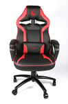 Konix Drakkar Chaise de Bureau Gaming Thor - Inclinaison siège 15° - Cuir polyuréthane Lisse - Noir et Rouge