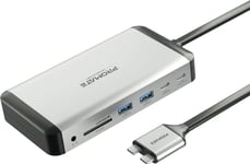 Promate Versahub-Mst 13-I-1 Dual Usb-C Multimedia Hub / Dual 4K Hdmi / Usb3.0 / 150W