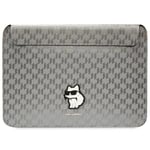 Karl Lagerfeld kannettavan tietokoneen kotelo 14" Saffiano Monogram Choupette - hopea