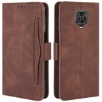 HualuBro Xiaomi Redmi Note 9S Case, Redmi Note 9 Pro Case, Magnetic Full Body Protection Shockproof Flip Leather Wallet Case Cover with Card Slot Holder for Redmi Note 9S Phone Case (Brown)